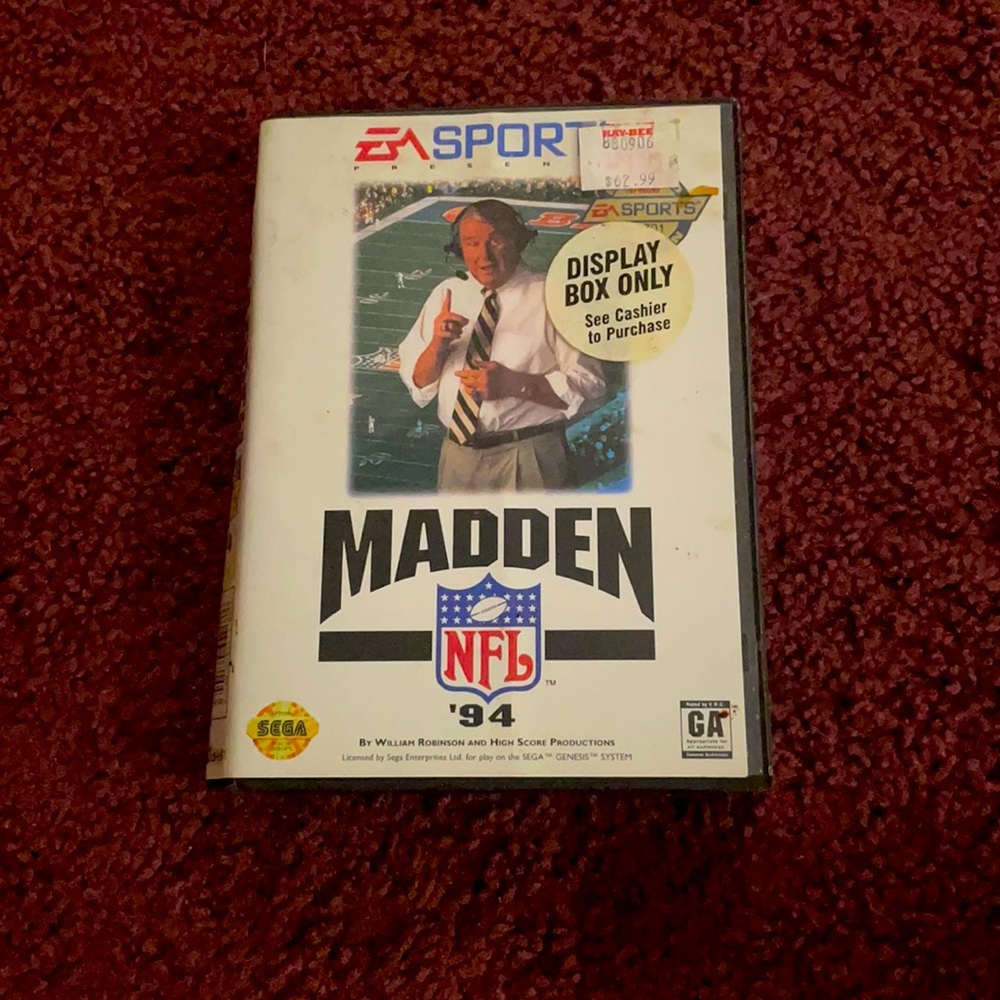 Madden NFL 94 Game For Sega Genesis